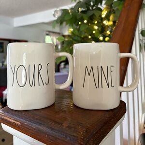 Rae Dunn Yours & Mine Mug Set 16 Oz